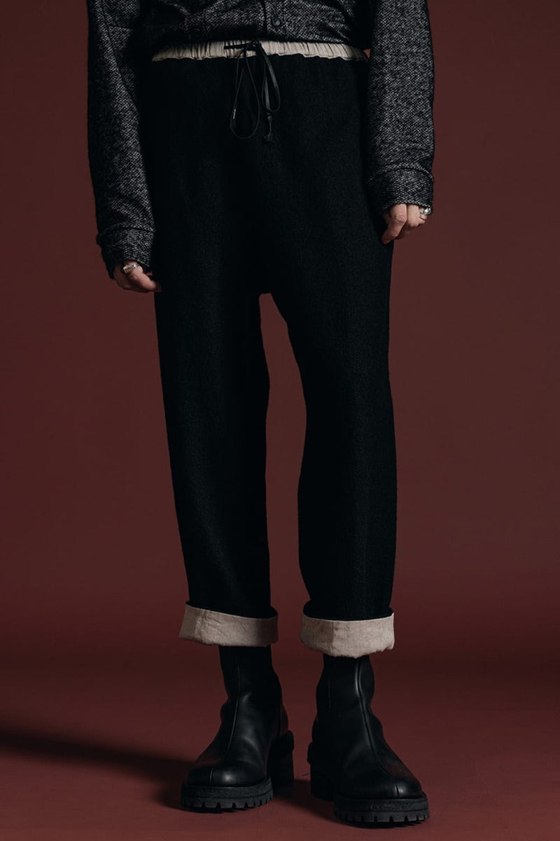 Fulling Wide Cropped Trousers Black