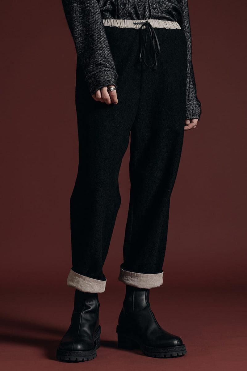 Fulling Wide Cropped Trousers Black