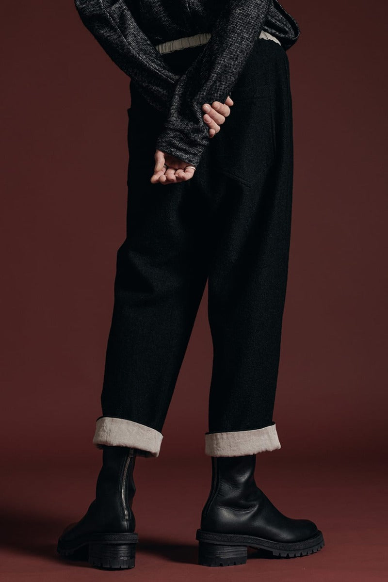 Fulling Wide Cropped Trousers Black