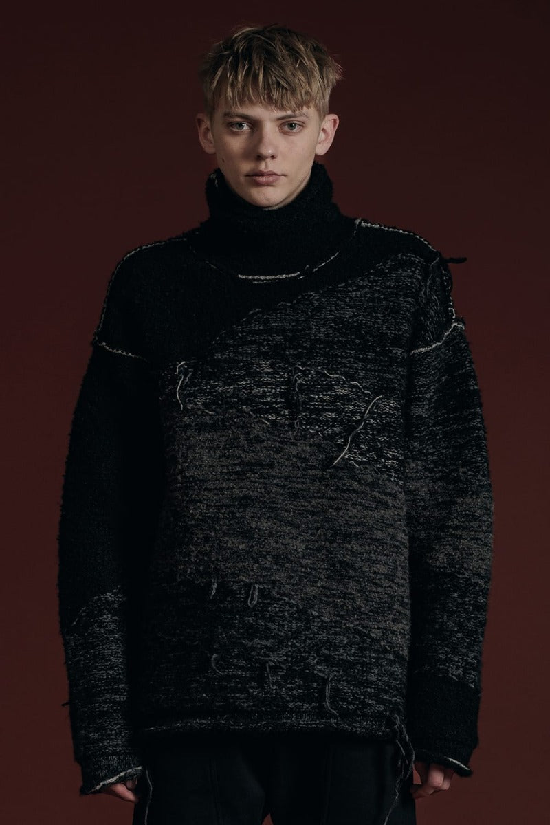 リバーシブル グランジ セーター ブラック