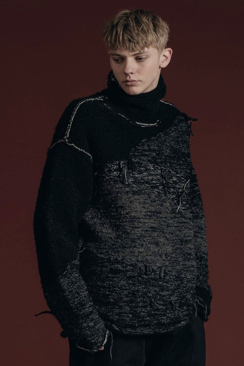 リバーシブル グランジ セーター ブラック