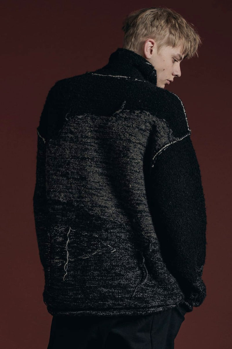 リバーシブル グランジ セーター ブラック