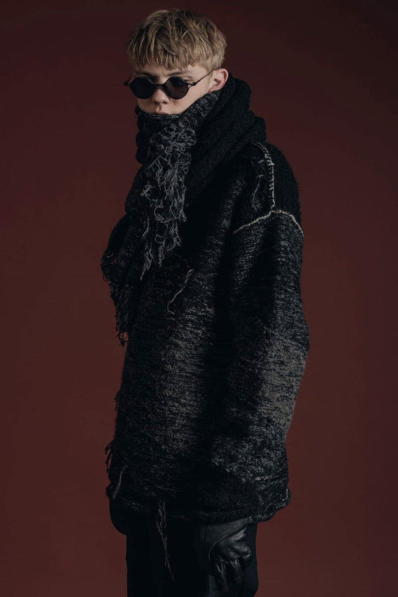 リバーシブル グランジ セーター ブラック