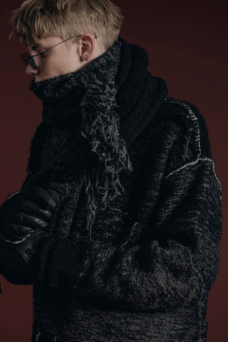 リバーシブル グランジ セーター ブラック