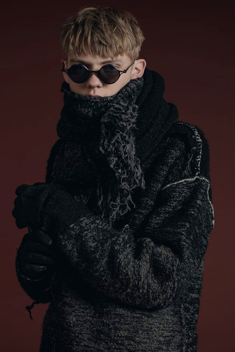 リバーシブル グランジ セーター ブラック