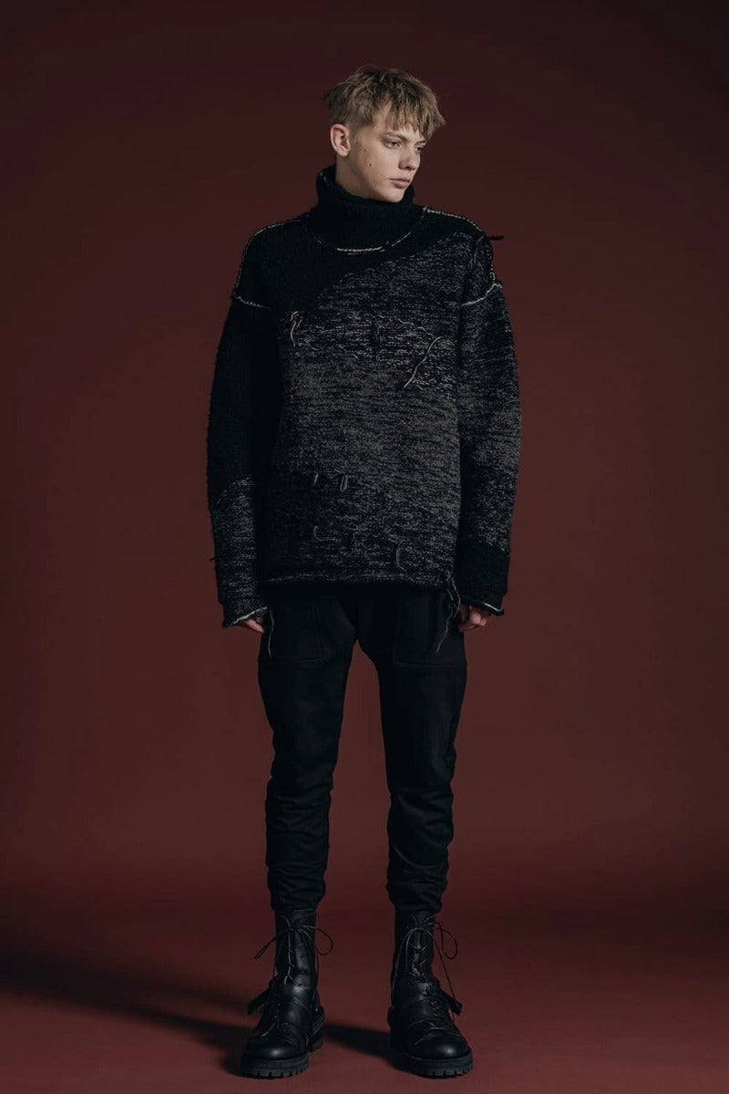 リバーシブル グランジ セーター ブラック
