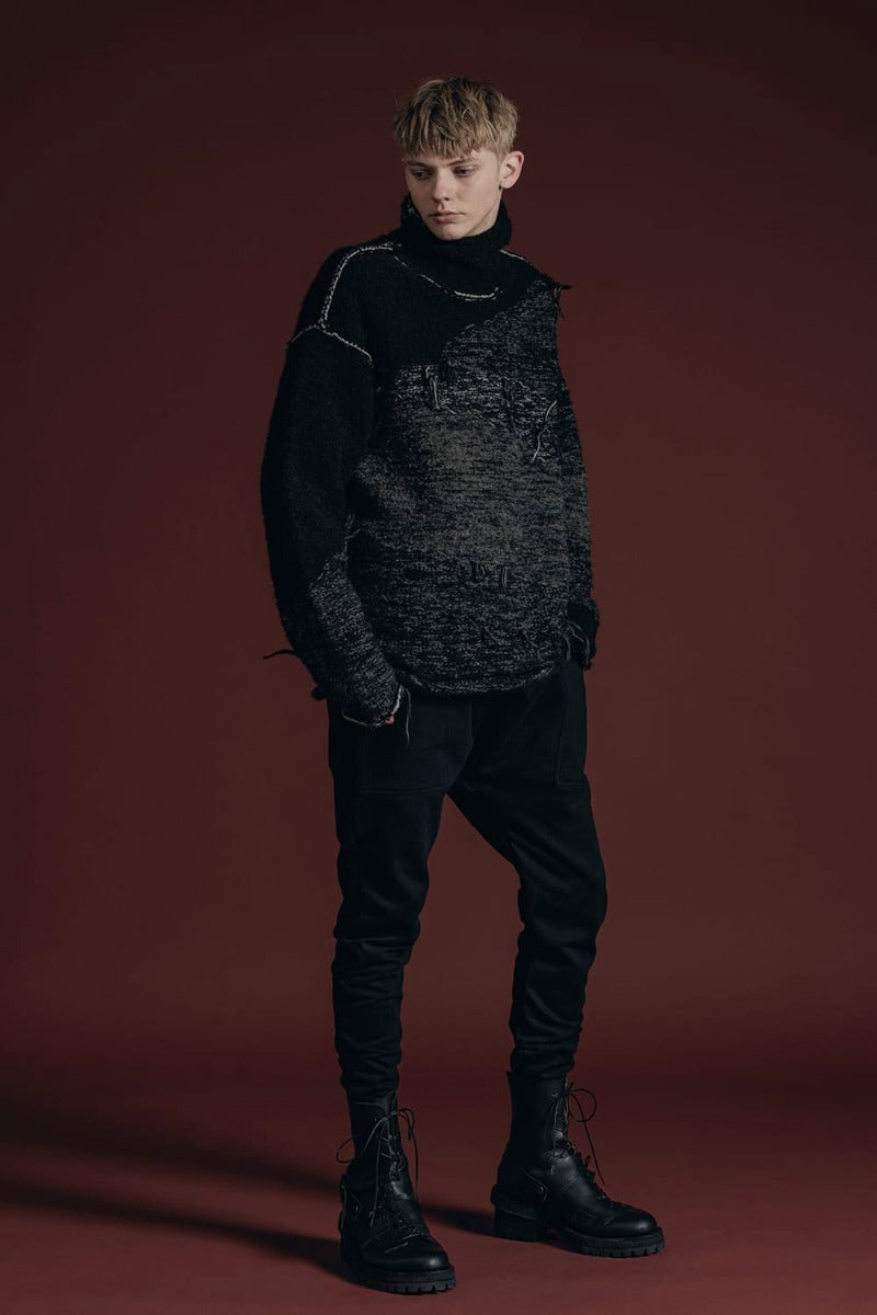 リバーシブル グランジ セーター ブラック