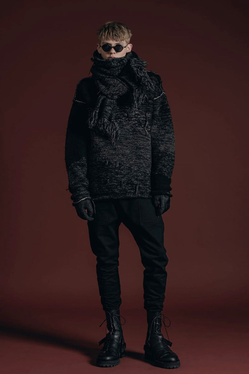 リバーシブル グランジ セーター ブラック