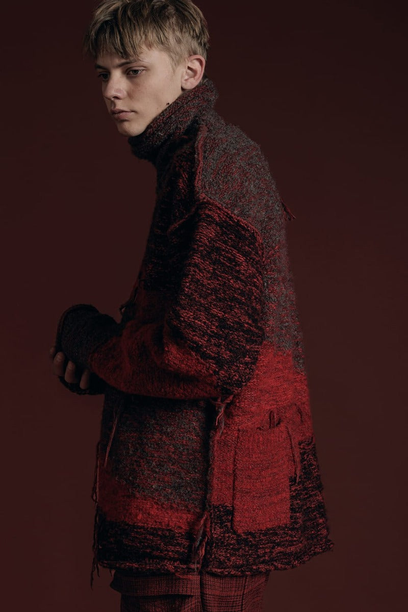 Reversible Grunge Sweater Red