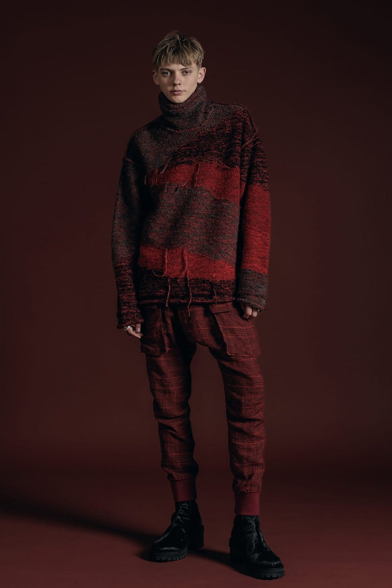 Reversible Grunge Sweater Red