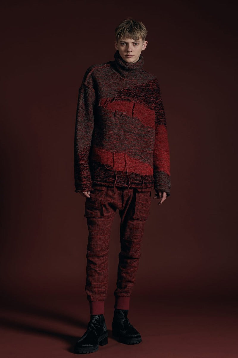 Reversible Grunge Sweater Red