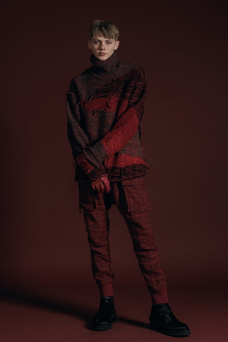 Reversible Grunge Sweater Red