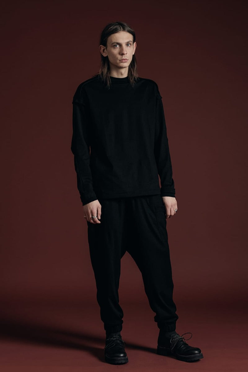 Wool Jersey Trousers Black