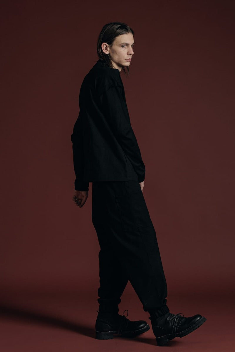 Wool Jersey Trousers Black