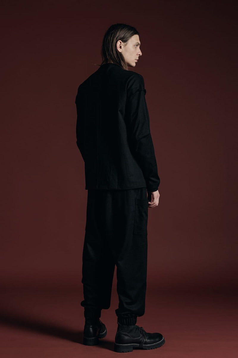 Wool Jersey Trousers Black