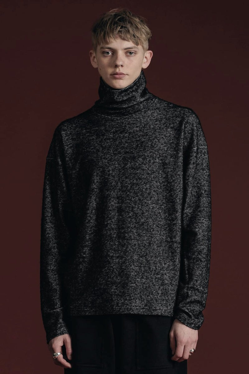 Cotton/Wool Jersey Turtle-Neck T-Shirt