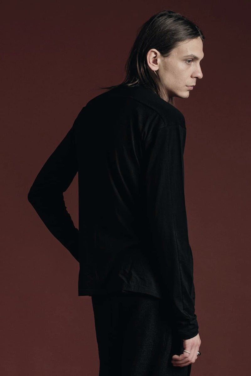 Cotton/Cashmere Long Sleeve T-Shirt Black