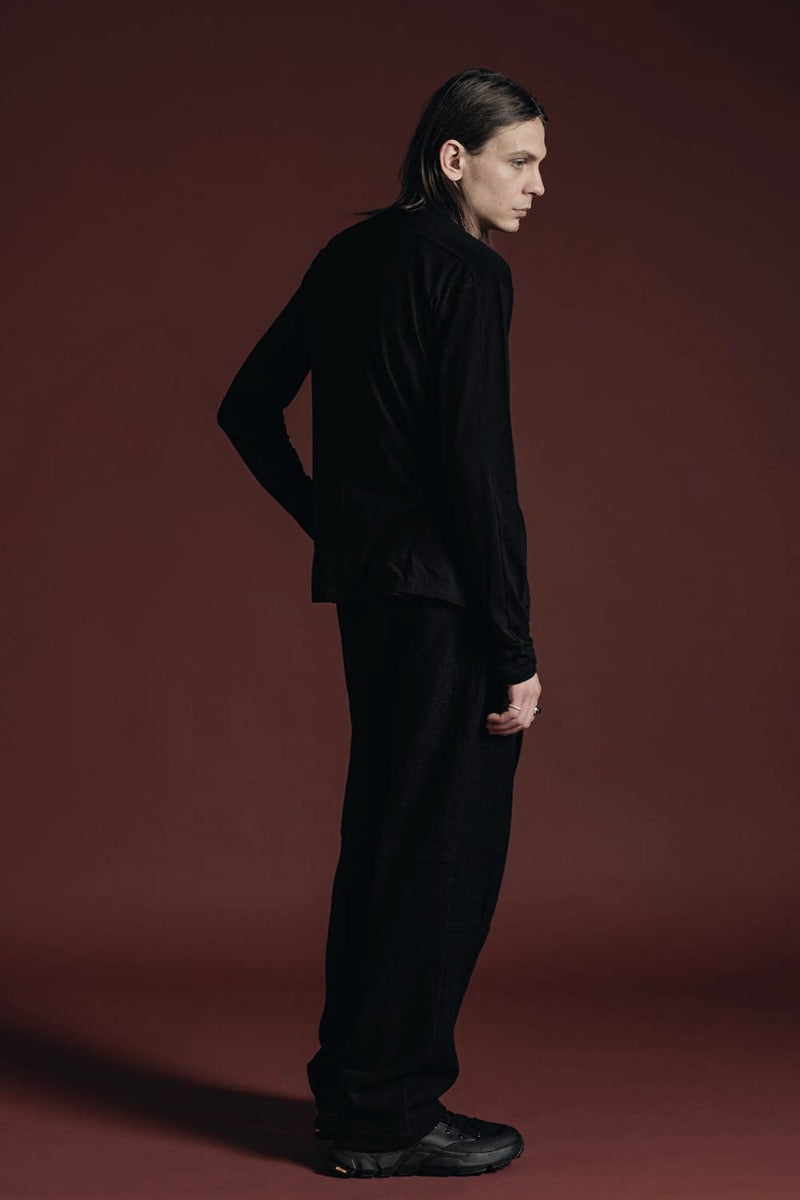 Cotton/Cashmere Long Sleeve T-Shirt Black