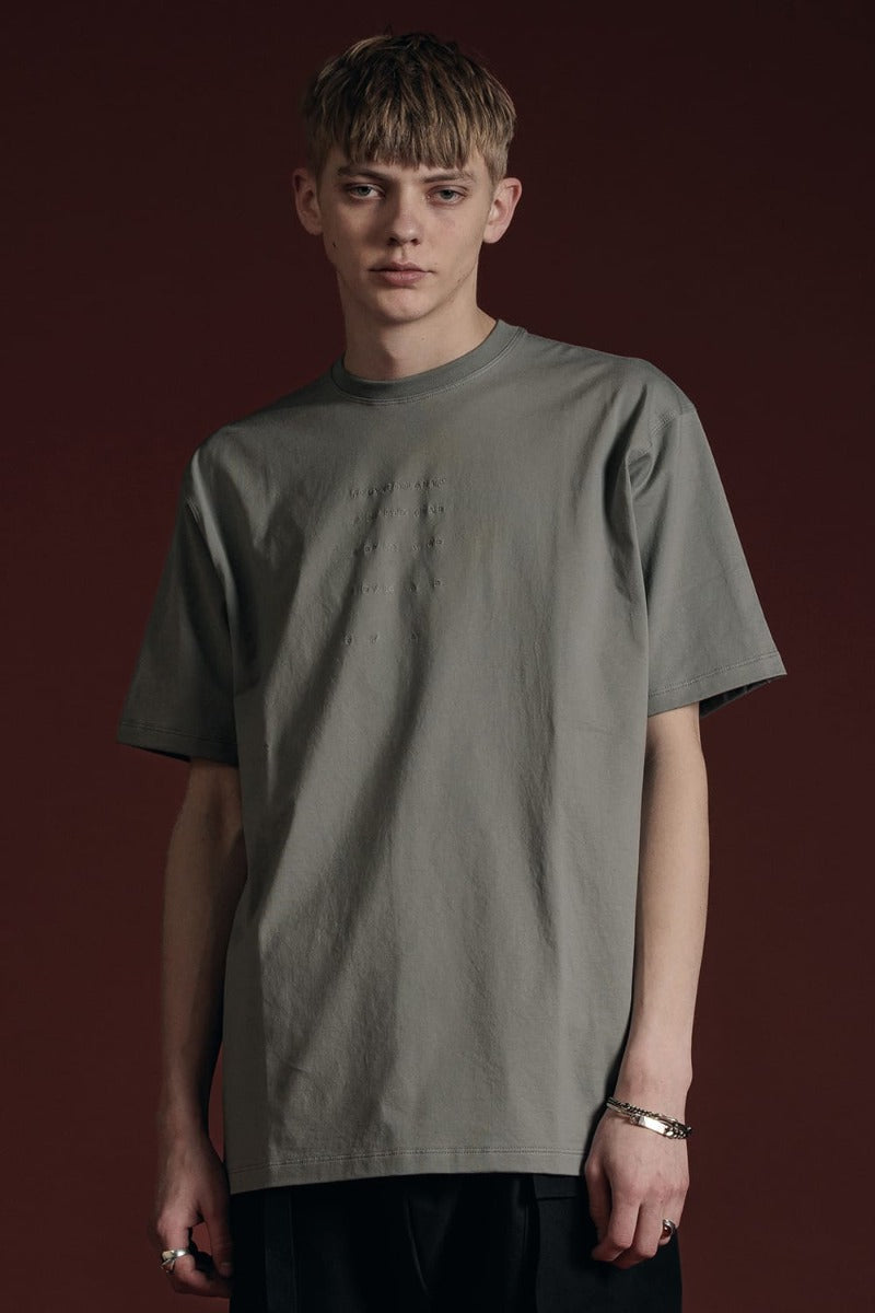 Cotton Jersey Embroidered S/S T-Shirt Gray