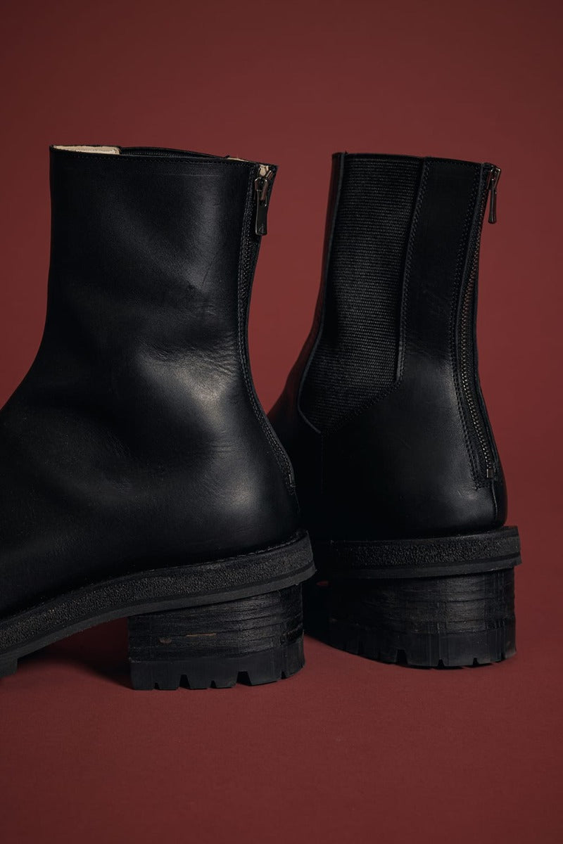 Back Zip-Up Boots