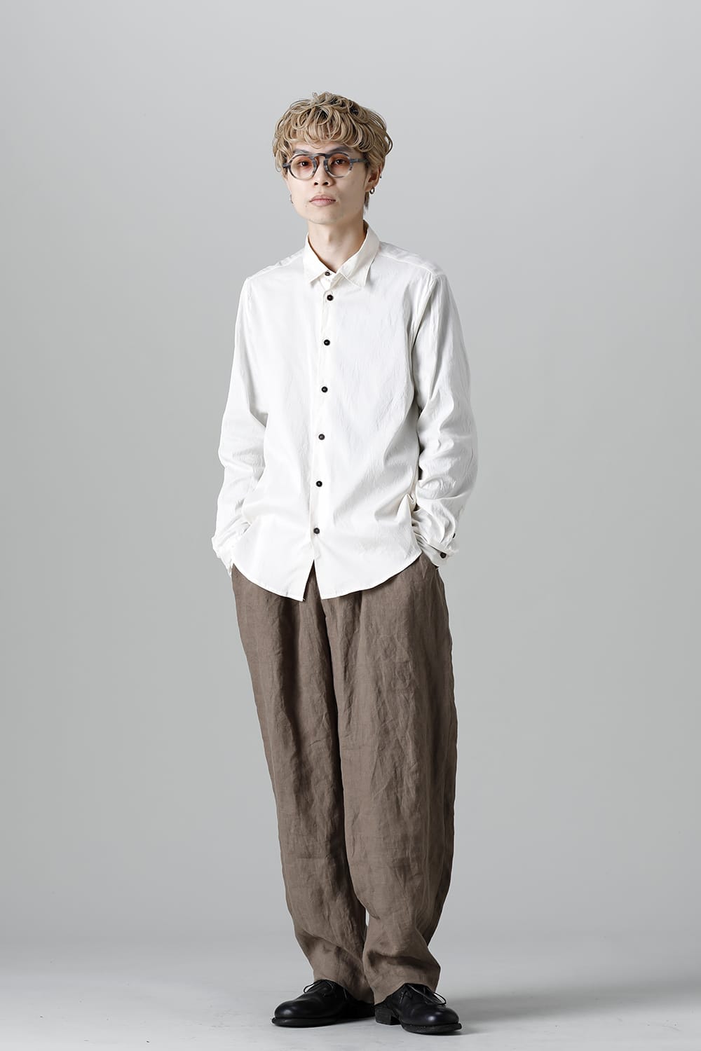 フレンチリネン イージーパンツ カーキ