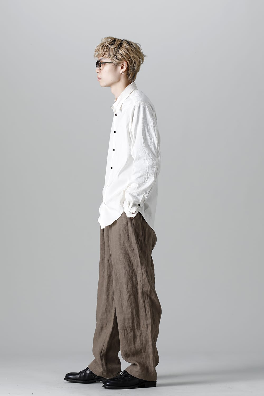 フレンチリネン イージーパンツ カーキ