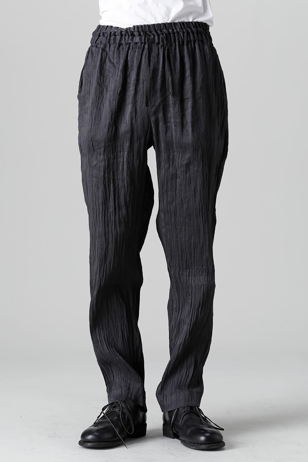 Silk Hemp Spiral Pants Black