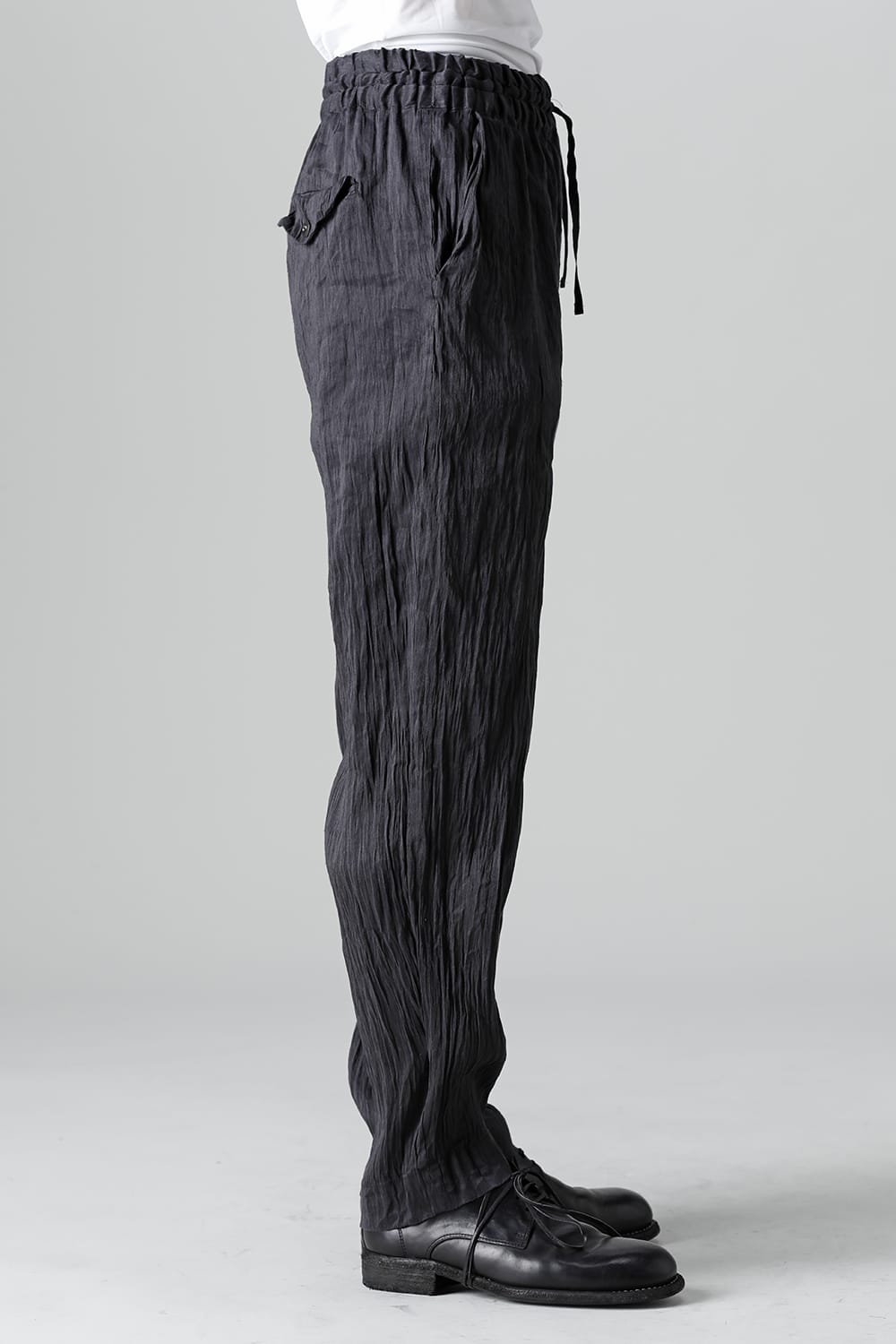 Silk Hemp Spiral Pants Black