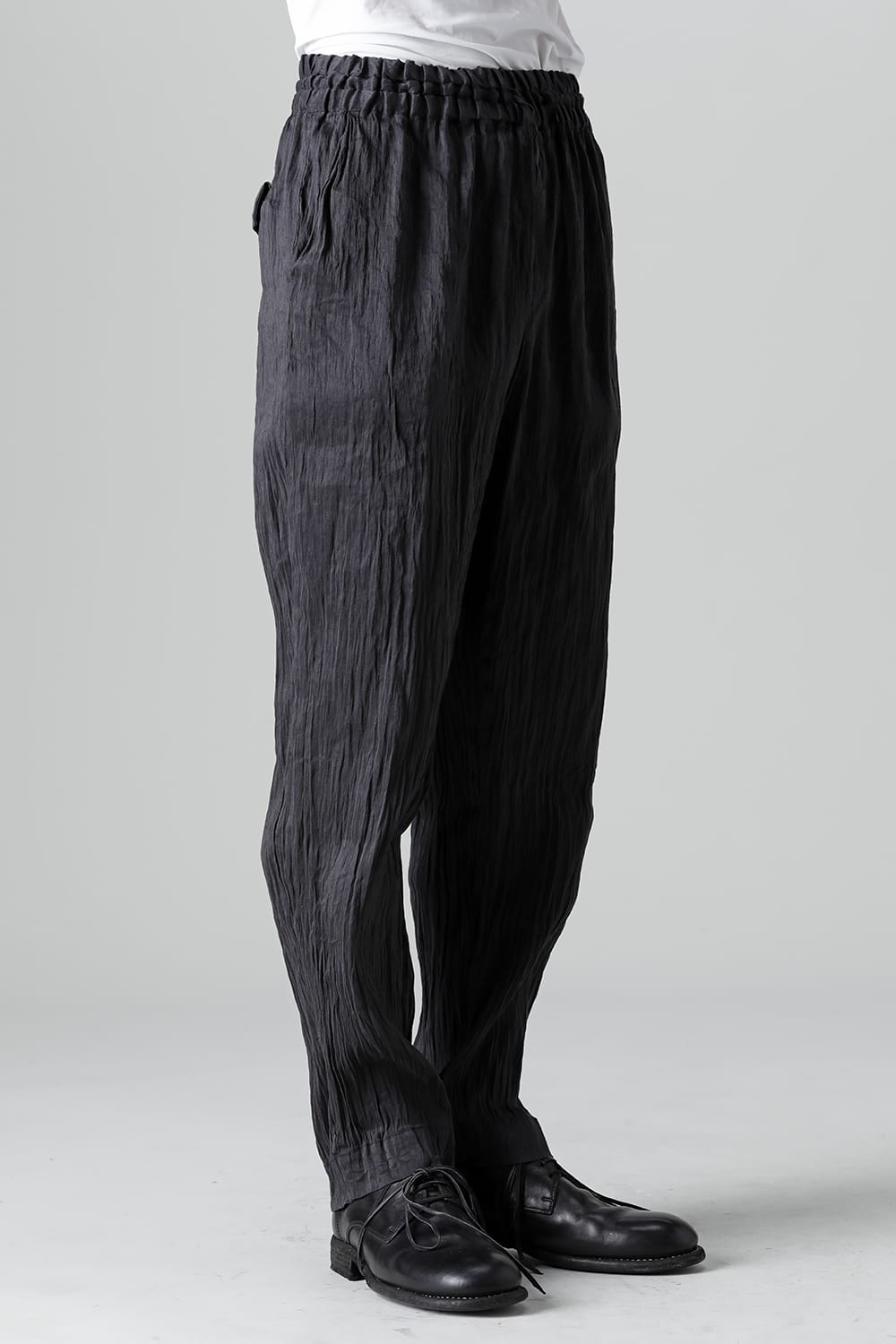 Silk Hemp Spiral Pants Black