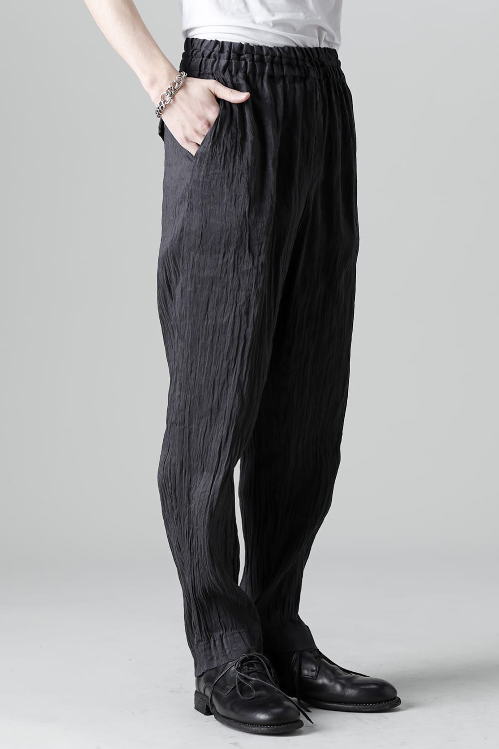 Silk Hemp Spiral Pants Black