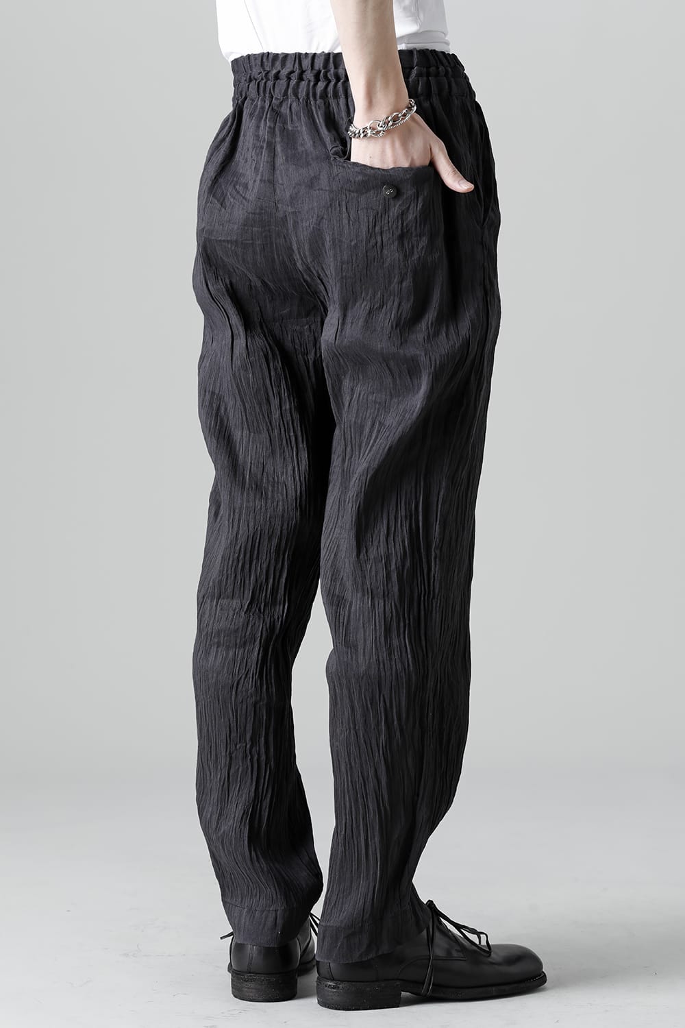 Silk Hemp Spiral Pants Black