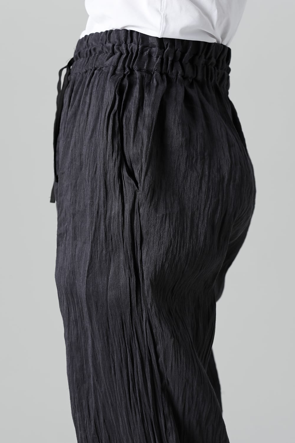 Silk Hemp Spiral Pants Black