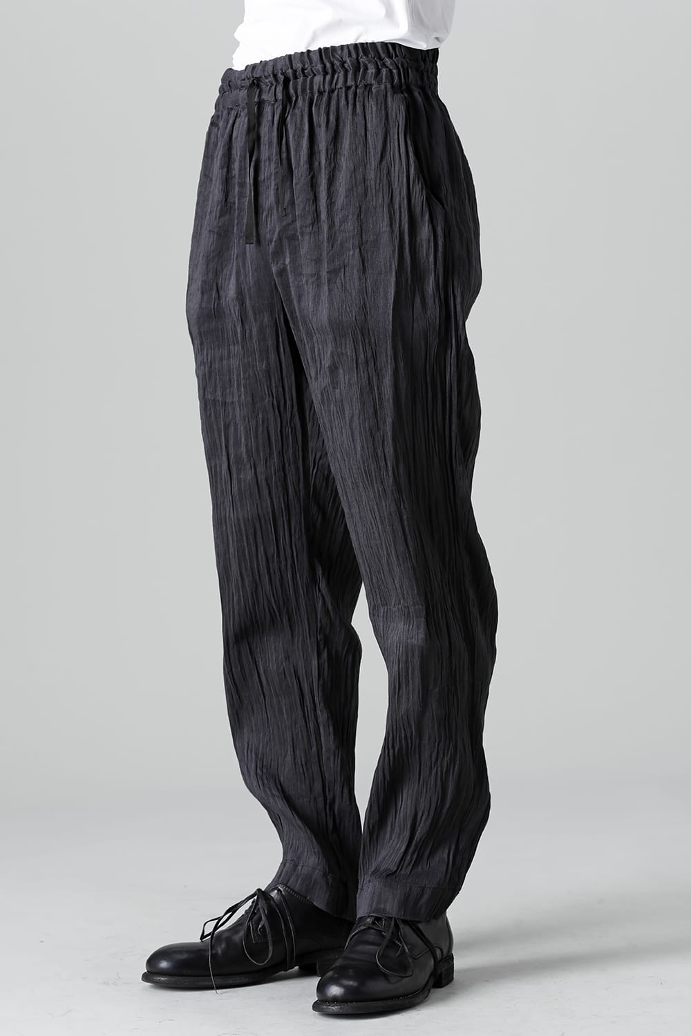 Silk Hemp Spiral Pants Black