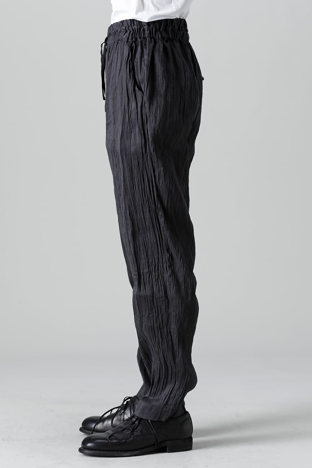 Silk Hemp Spiral Pants Black