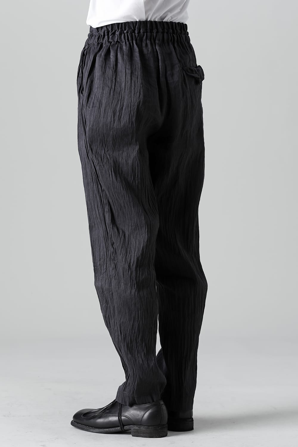 Silk Hemp Spiral Pants Black