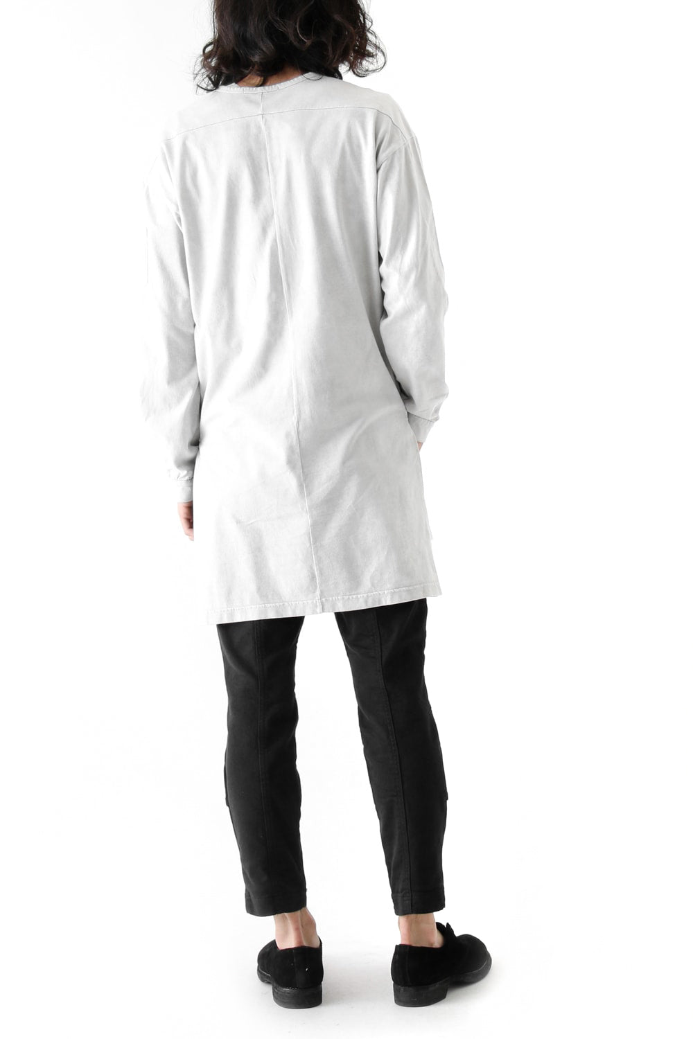 Vintage-esque Cotton Jersey Henry Neck Neck T Dirty White