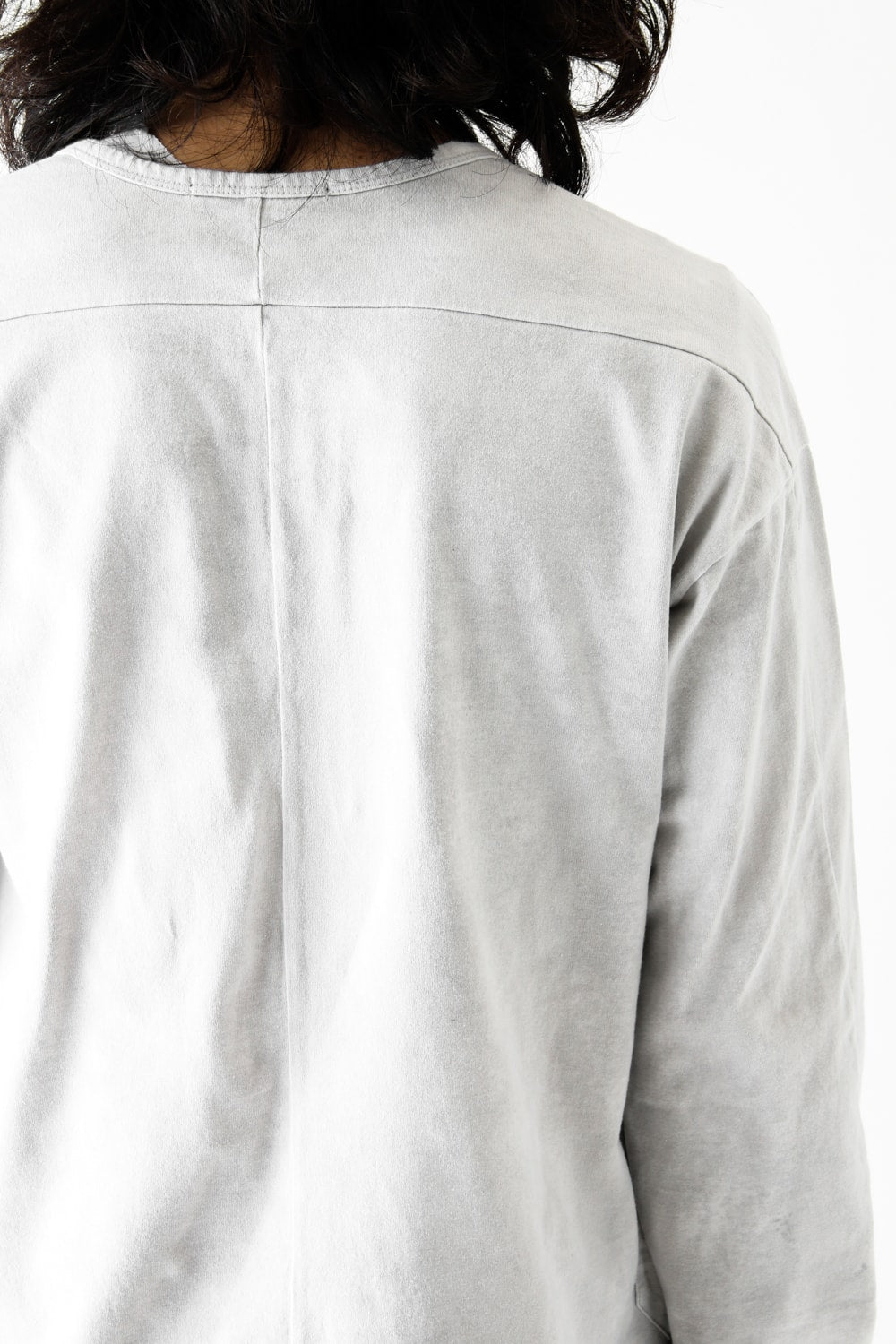 Vintage-esque Cotton Jersey Henry Neck Neck T Dirty White