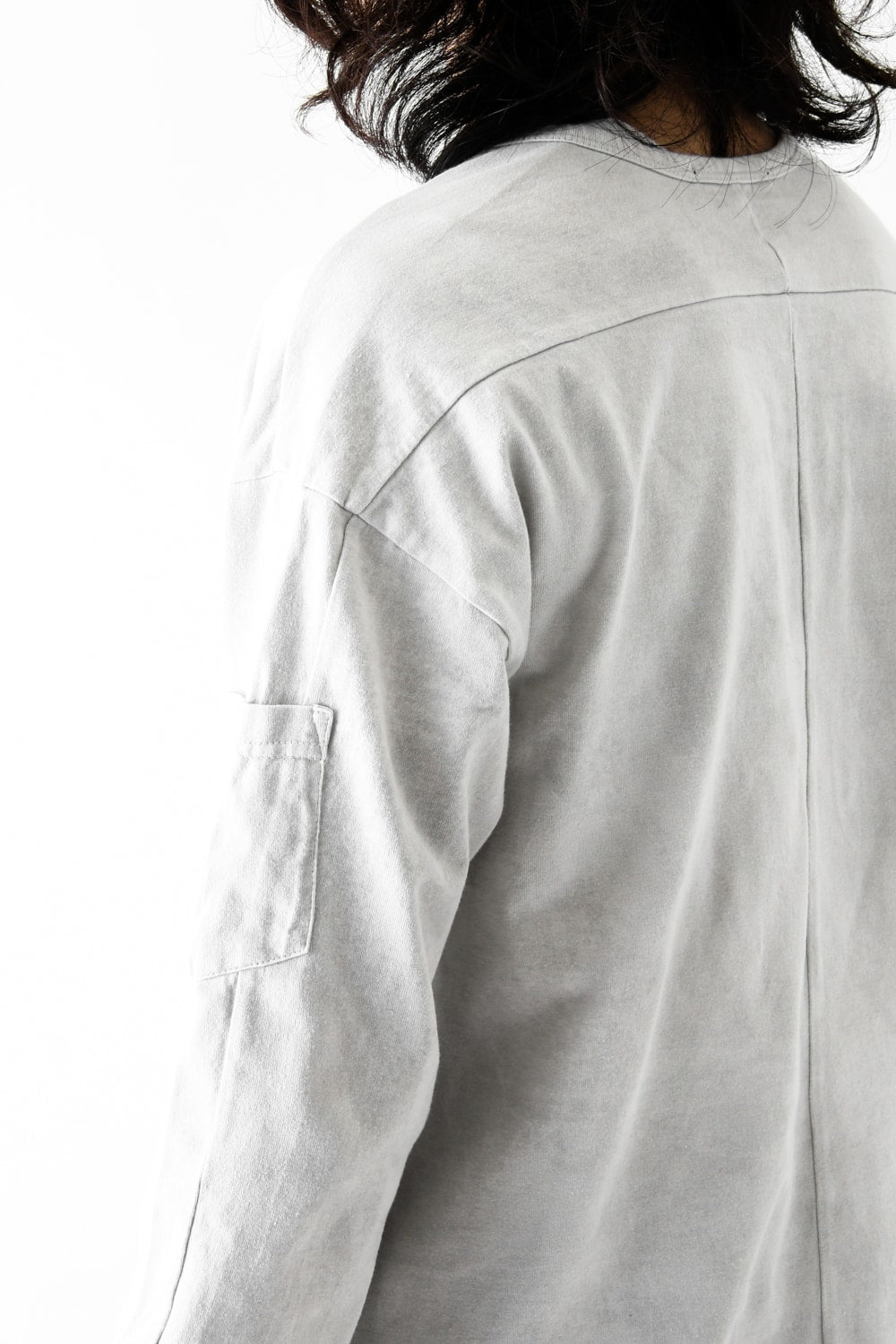 Vintage-esque Cotton Jersey Henry Neck Neck T Dirty White