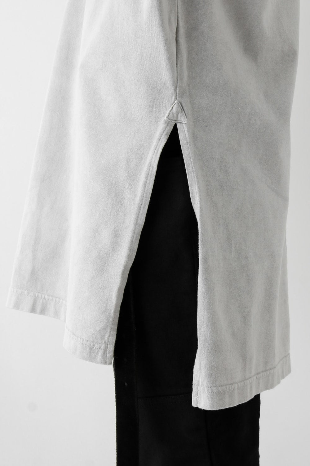 Vintage-esque Cotton Jersey Henry Neck Neck T Dirty White