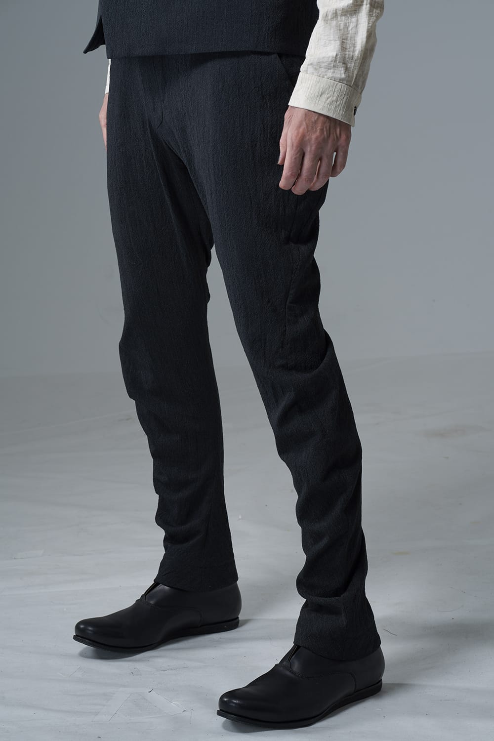 Slim pants shrink wool stripe