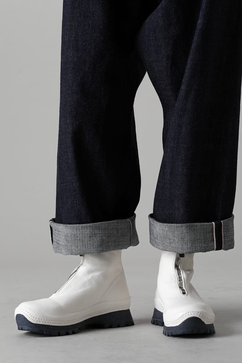 Front Zip Sneakers Boots-Horse Full Grain Leather