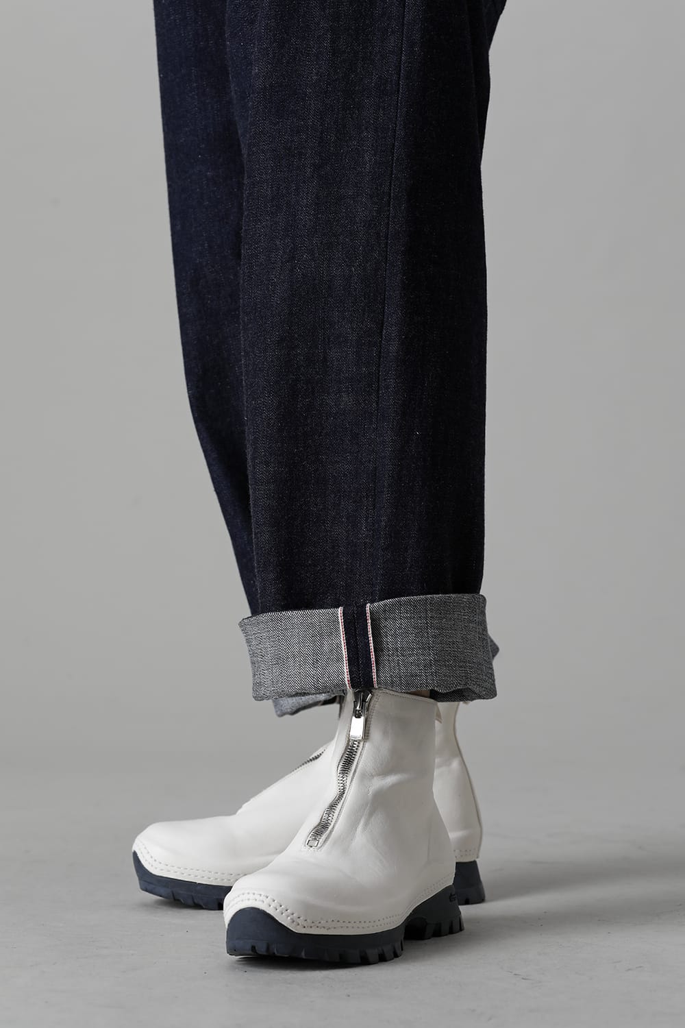 Front Zip Sneakers Boots-Horse Full Grain Leather