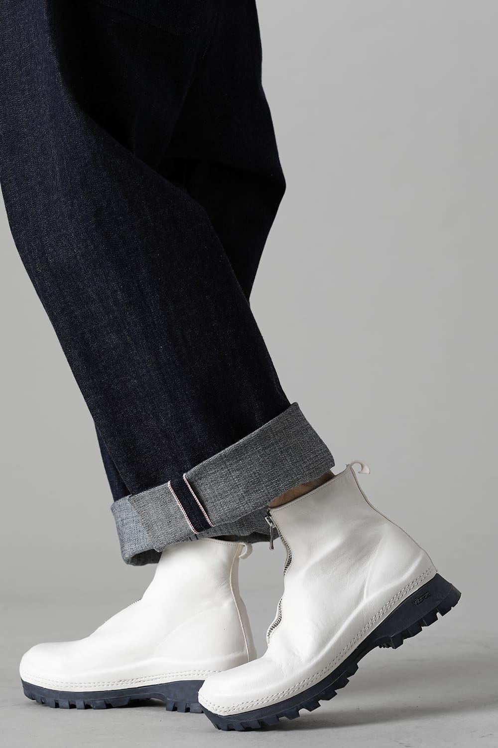 Front Zip Sneakers Boots-Horse Full Grain Leather