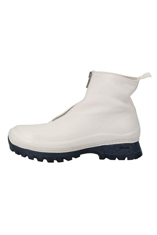 Front Zip Sneakers Boots-Horse Full Grain Leather