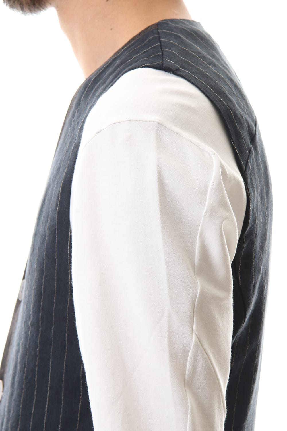 Vest Linen viscose stripe Dark Navy