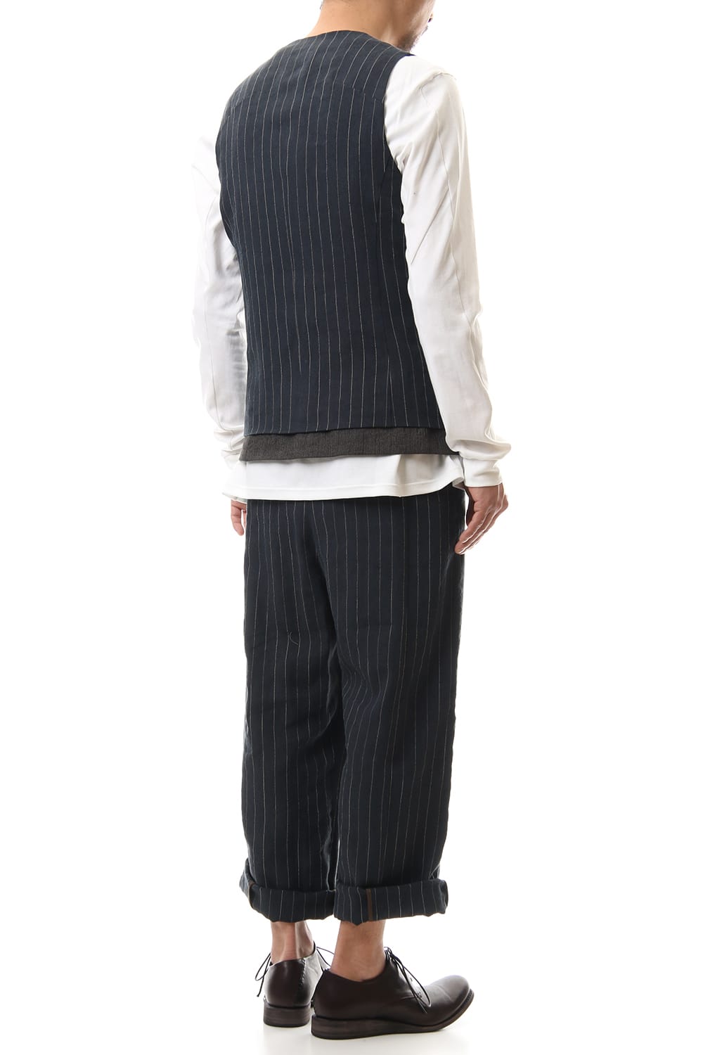 Vest Linen viscose stripe Dark Navy