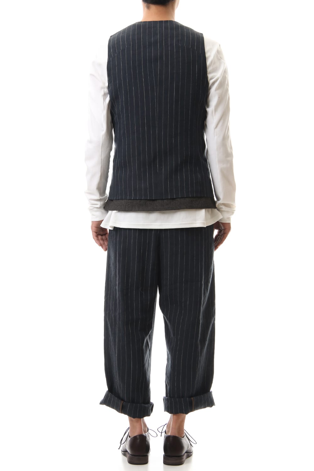 Vest Linen viscose stripe Dark Navy