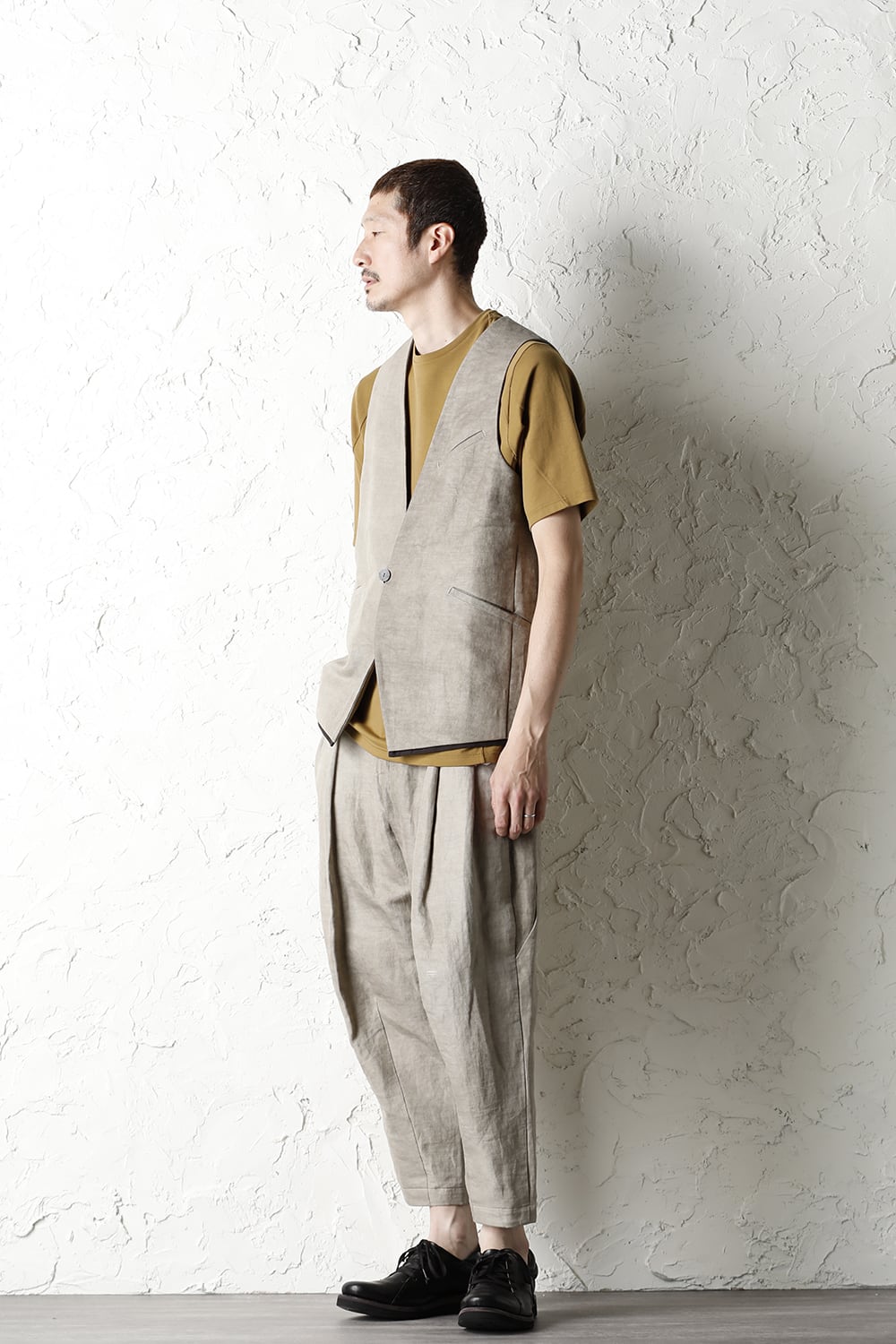 Vest cotton/ ramie/ canapa cold dyed