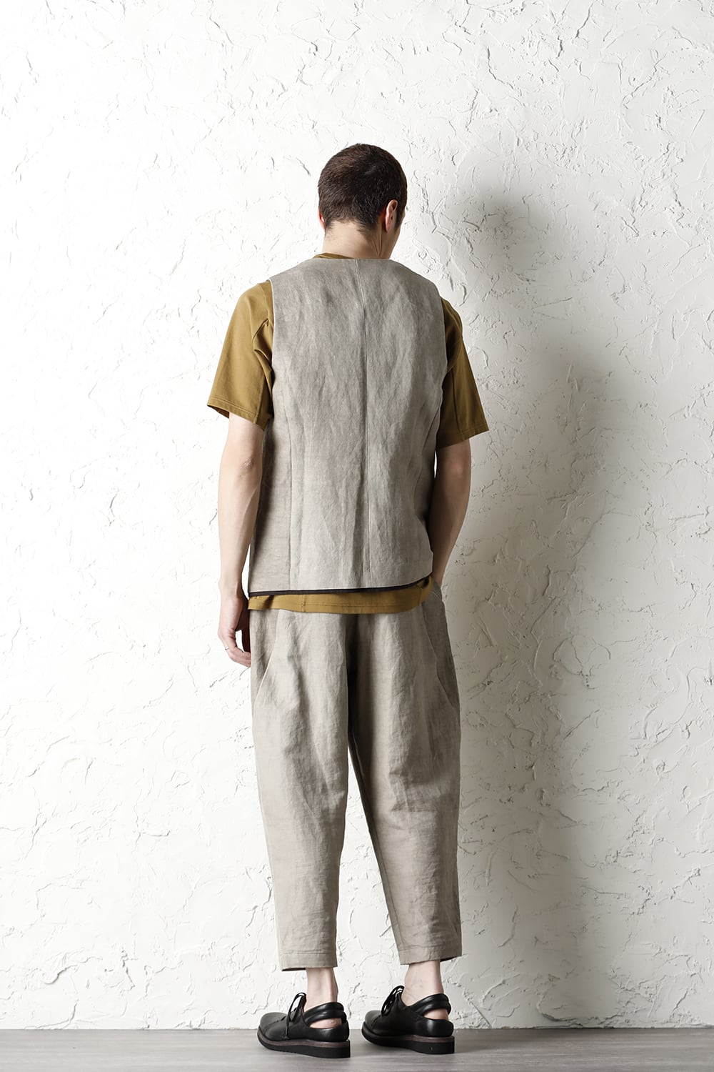 Vest cotton/ ramie/ canapa cold dyed