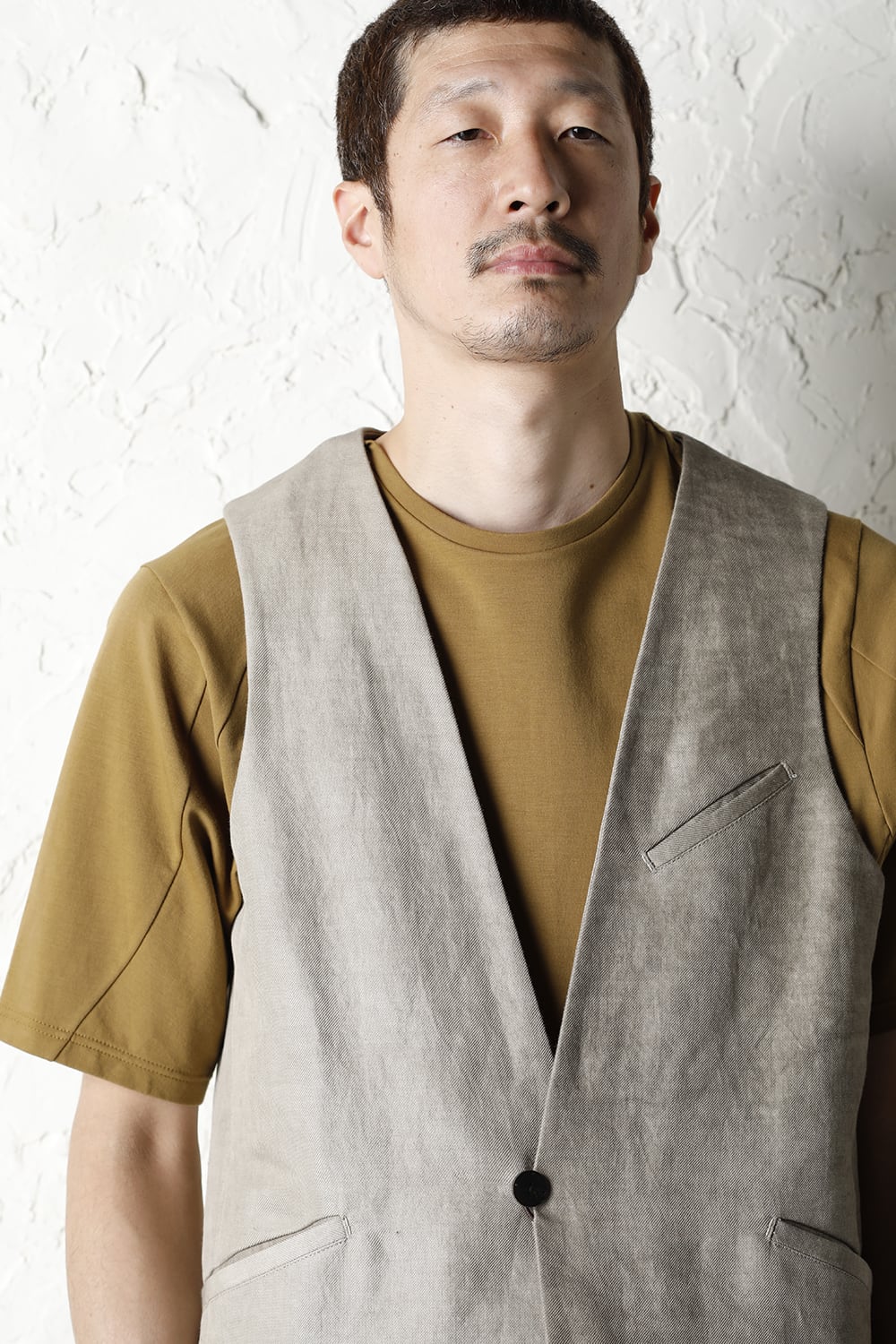 Vest cotton/ ramie/ canapa cold dyed